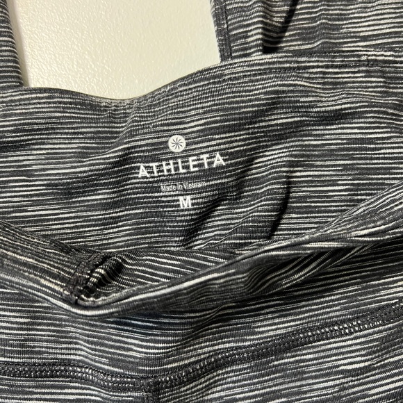 Athleta black and white stripped cropped leggings - Picture 2 of 6